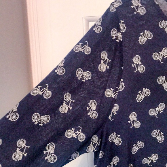 H&M Long Sleeve Bicycle Print Shirt Navy Blue - Picture 4 of 4